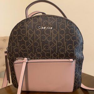 Calvin Klein Pink/Brown Fashion Backpack Purse (FREE SHIPPING!)